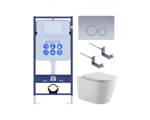 SET AQUATEK ВЕГА-1905-036 (рама AQUATEK Standard INS-0000012 с клавишей KDI-0000036 и крепежом KKI-0000002+унитаз ВЕГА AQ1905-00 с тонким сиденьем sc) SET AQUATEK ВЕГА-1905-036