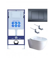 SET AQUATEK ПОЛАРИС (рама AQUATEK Standard INS-0000012+унитаз ПОЛАРИС AQ0700-01 с тонким сиденьем soft-close+ крепеж KKI-0000002 +панель KDI-0000033) SET AQUATEK ПОЛАРИС-01-033 4в1