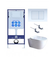 SET AQUATEK ПОЛАРИС (рама AQUATEK Standard INS-0000012+унитаз ПОЛАРИС AQ0700-01 с тонким сиденьем soft-close+ крепеж KKI-0000002 +панель KDI-0000009) SET AQUATEK ПОЛАРИС-01-009 4в1