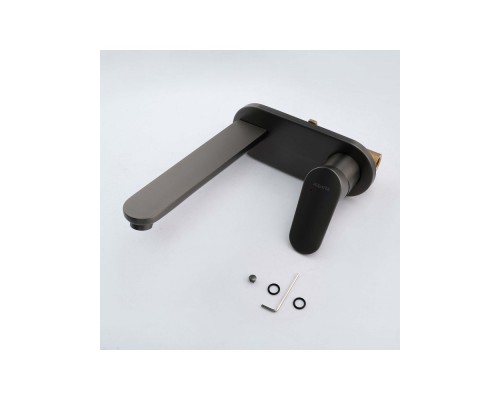 AQ1813BGM НИКА смеситель для раковины настенный (внешняя и скрытая часть), оружейная сталь AQ1813BGM