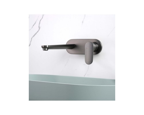 AQ1813BGM НИКА смеситель для раковины настенный (внешняя и скрытая часть), оружейная сталь AQ1813BGM