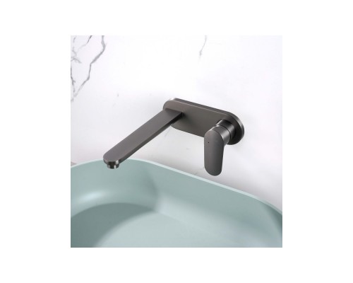 AQ1813BGM НИКА смеситель для раковины настенный (внешняя и скрытая часть), оружейная сталь AQ1813BGM