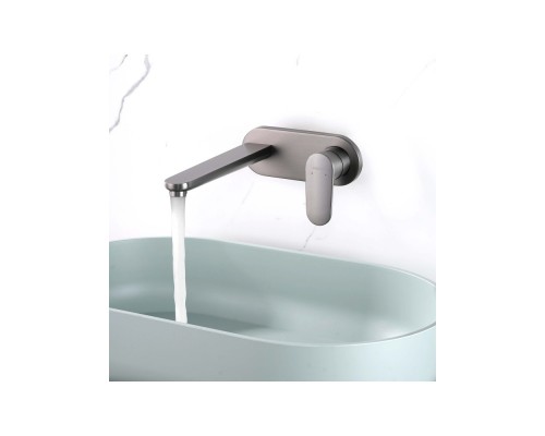 AQ1813BGM НИКА смеситель для раковины настенный (внешняя и скрытая часть), оружейная сталь AQ1813BGM