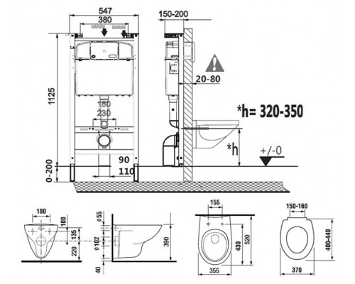 893100010 ПЭК Mateo подвесной унитаз+инсталляция+кнопка+сид(микролифт) 893100010