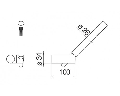AD146/26FLP душевой набор, глянцевый черный AD146/26FLP