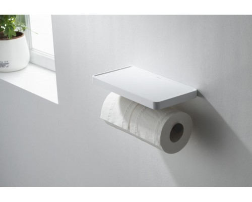 AQ4919MB ЕВРОПА бумагодержатель двойной с полкой, матовый черный AQ4919MB