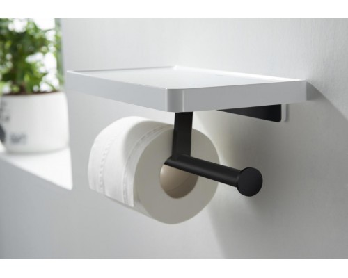 AQ4919MB ЕВРОПА бумагодержатель двойной с полкой, матовый черный AQ4919MB