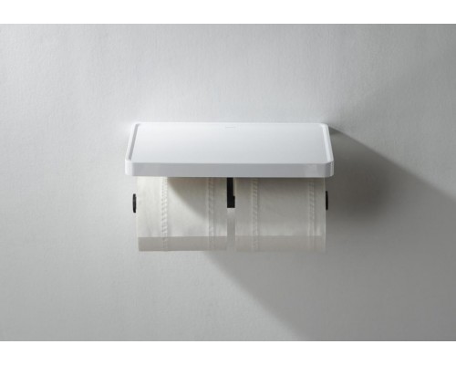 AQ4919MB ЕВРОПА бумагодержатель двойной с полкой, матовый черный AQ4919MB