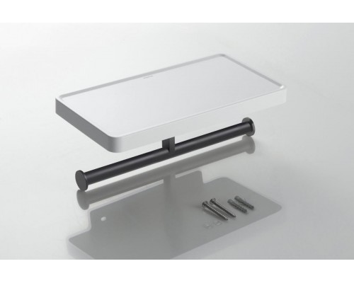 AQ4919MB ЕВРОПА бумагодержатель двойной с полкой, матовый черный AQ4919MB