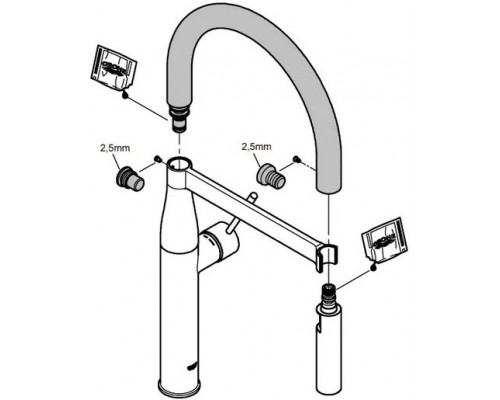 30294000 Essence Смеситель для кухонной мойки с профессиональной лейкой, поворотный излив, хром 30294000