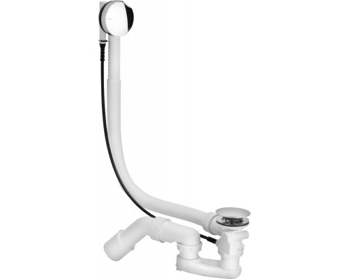 595678 Simplex слив-перелив полуавтомат с сифоном удлинен. 40/50 x 725, для ванн с центр.сливным отв., пласт/хром 595678