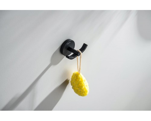 AQ4602MB БЕТТА крючок двойной, матовый черный AQ4602MB