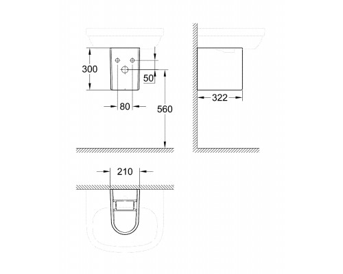 39201000 Euro Ceramic Полупьедестал для раковины, белый (30 шт пал - 126307) 39201000