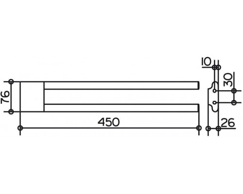 11518010000 EDITION 400 Полотенцедержатель двойной 450 мм, хром 11518010000