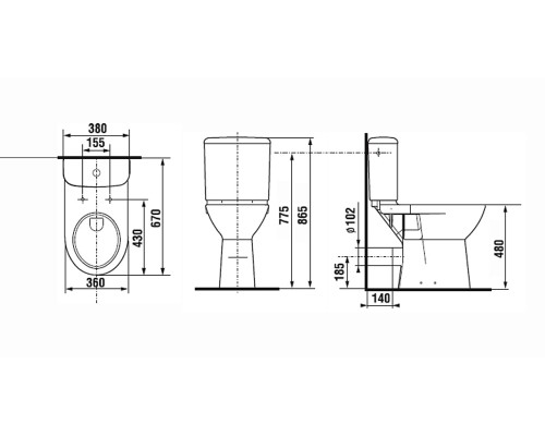 ZRU9307906 ACCESS бачок, нижний подвод воды, кор (ПРОДАЖА ТОЛЬКО С ЧАШЕЙ) ZRU9307906