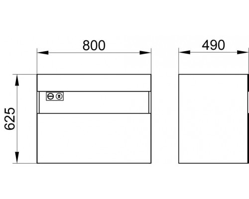 32862970100 STAGELINE Тумба под умывальник 800x625x490 mm,подсветка, розетка + USB/USB-C, 1 выдвижной ящик, сифон 1 1/4 x 32, Вулканит/Вулканит 32862970100