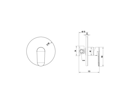 AQ1866MB НИКА смеситель для душа (внешняя и скрытая часть), матовый черный AQ1866MB