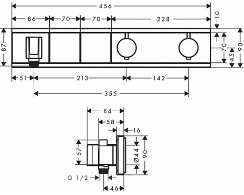15355000S Set HG RainSelect термостатический смеситель для душа (15355000+15310180) 15355000S