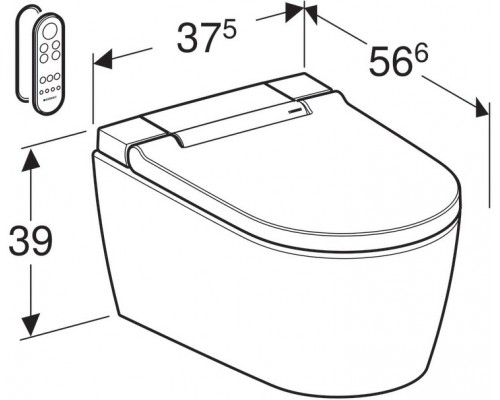 146.224.21.1 унитаз-биде AquaClean Sela NEW подвесной глянцевый хром 146.224.21.1