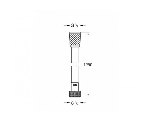 45971001 Relexaflex Душевой шланг пластик, 1250 мм, макс. давление до 5 бар, хром (10шт/бл.уп) 45971001