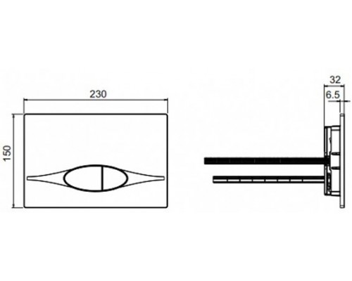 E29026-01R Панель двойного смыва белая E29026-01R