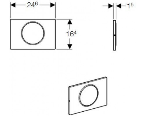 115.758.KK.5 Смывная клавиша Geberit Sigma10 смыв/стоп к 111.300/350/361/362/380/390/796, белые/позолота 115.758.KK.5