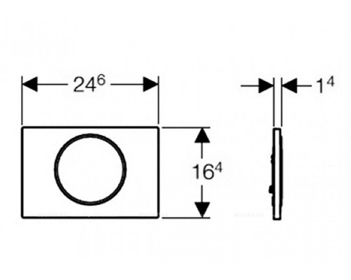 115.758.KM.5 Смывная клавиша Geberit Sigma10 смыв/стоп к 111.300/350/361/362/380/390/796, черные/глянцевый хром 115.758.KM.5