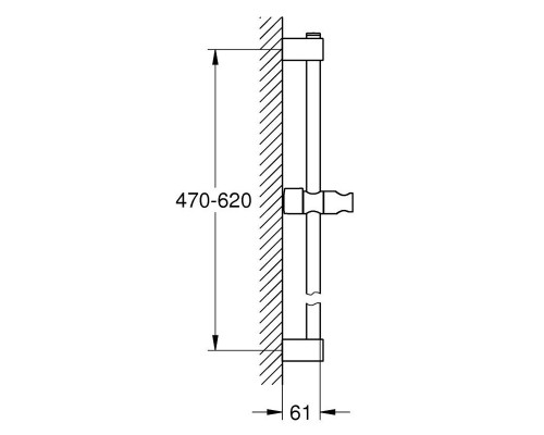 27523001 Tempesta Душевая штанга 600 мм, хром (замена 27523000) 27523001