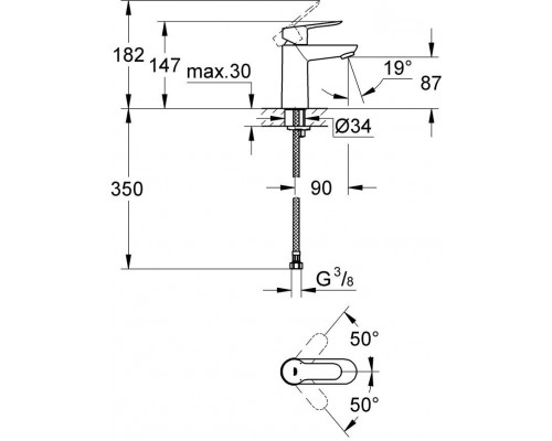 23330000 BauEdge Смеситель для раковины, хром (снят, до окончания складских остатков) 23330000