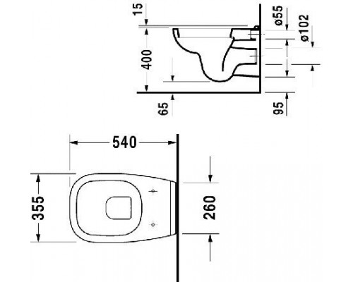25350900002 D-Code Унитаз 355x545, подвесной 25350900002