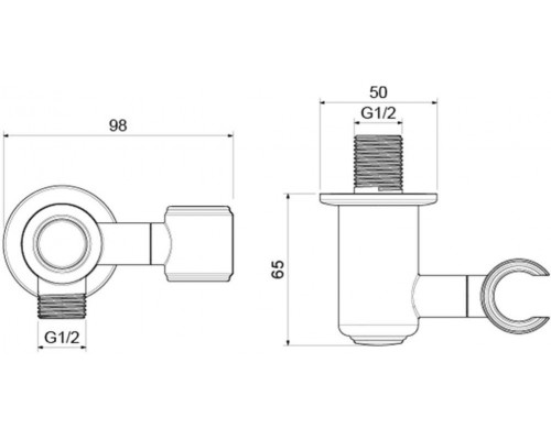 AQ2462PG КЛАССИК шланговое подсоединение с держателем, полир. золото AQ2462PG