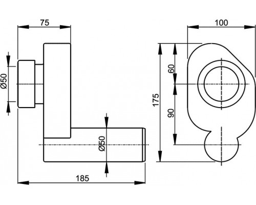 GOLEM 9200.3.000.000.1 ( 492 465 ) сифон для писсуара (горизонтальный) 9200.3.000.000.1
