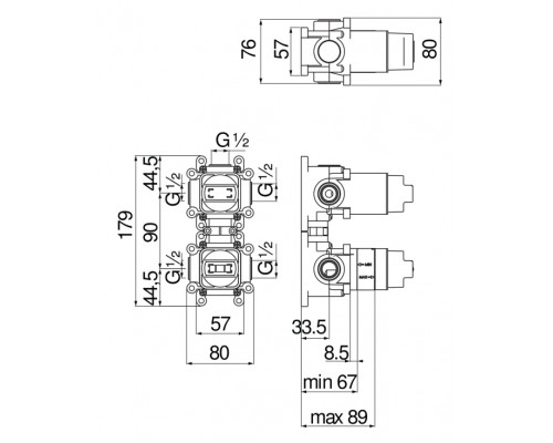 WE81103 смеситель для душа( скрытая часть) WE81103