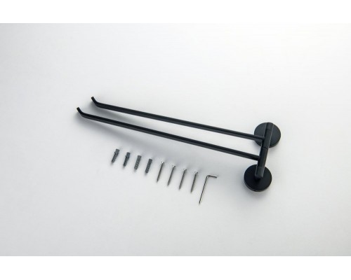 AQ4613MB БЕТТА полотенцедержатель двойной, матовый черный AQ4613MB