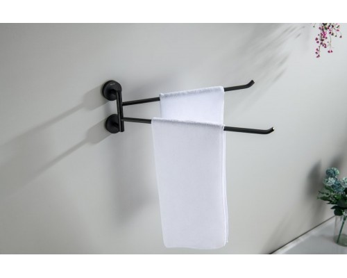 AQ4613MB БЕТТА полотенцедержатель двойной, матовый черный AQ4613MB