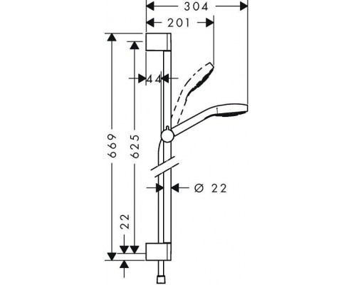 26560400 HG Croma Select S Multi 65см душевой гарнитур белый/хром 26560400