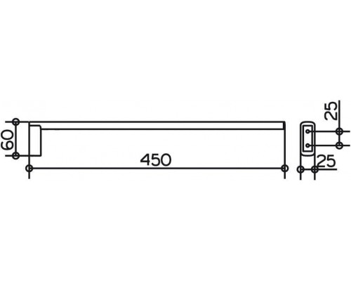 11520010000 EDITION 400 Полотенцедержатель 450 мм одинарный, неповоротный, хром 11520010000