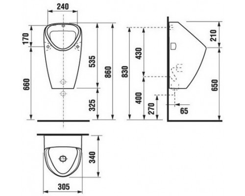 GOLEM 4306.0.000.000.1 писсуар с внутренним подводом 4306.0.000.000.1