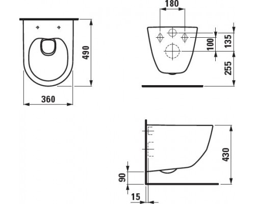 PRO 2096.5.000.000.1 Подвесной унитаз компакт RIMLESS white 8.2096.5.000.000.1