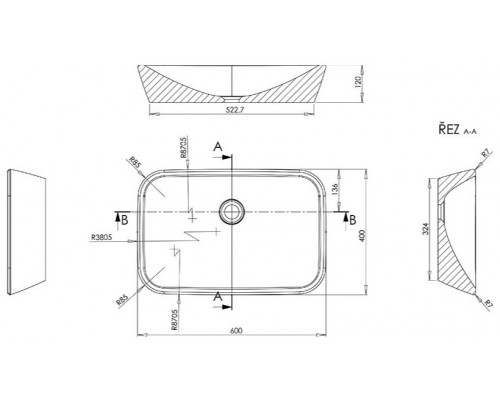 Умывальник Ceramic 600 R белый XJX01160002
