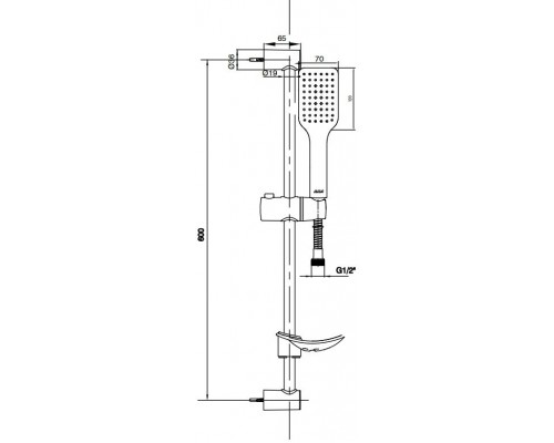 102146029EX TIERA душевой гарнитур 60 см 102146029EX