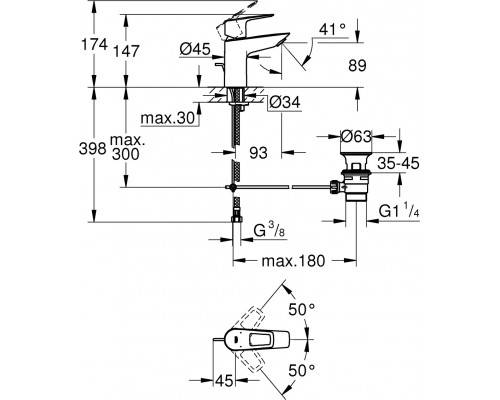 23335001 BauLoop Смеситель для раковины размер S хром (замена 23335000) 23335001
