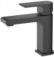 AQ1410MB ЛИРА смеситель для раковины 103, без донного клапана, матовый черный AQ1410MB