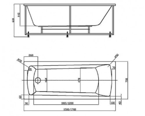 Либра 150 (только ванна с уп.) ПРОДАЕМ ИЗ НАЛИЧИЯ LIB150-0000053