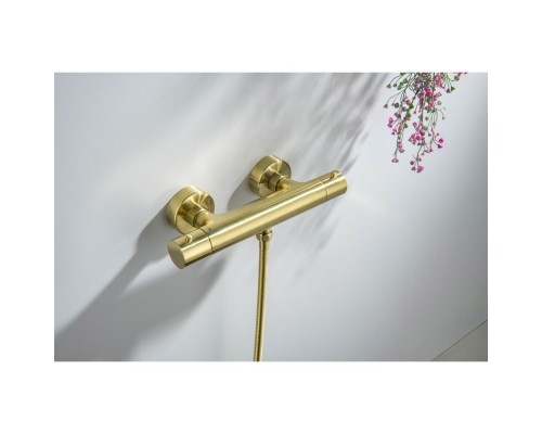 AQ1363BG ЕВРОПА термостатический смеситель для душа, шлиф. золото AQ1363BG