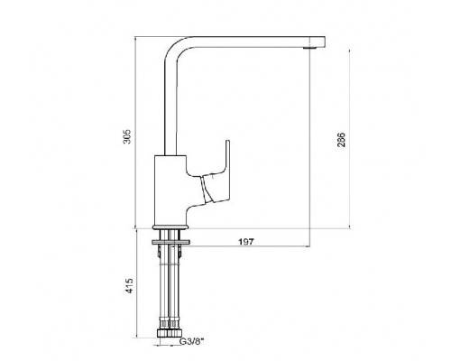 103318123EX TIERA смеситель для кухни 286, красный хром 103318123EX