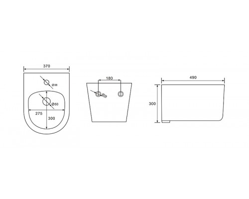 AQ1004-00 МИЯ Биде подвесное 490370300 AQ1004-00