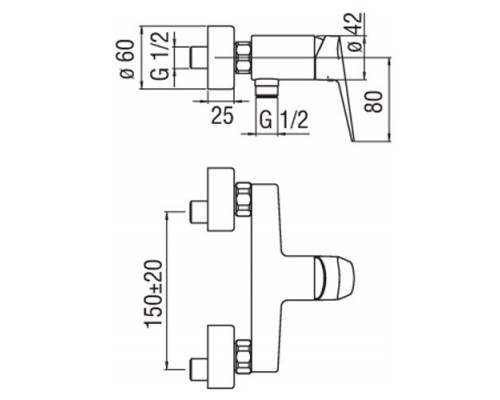 BS101130CR BLUES смеситель для душа BS101130CR