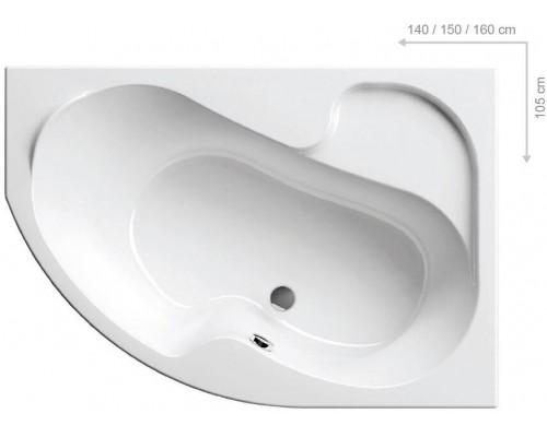 Ванна Rosa I 150х105 правая белая (СНИМАЕТСЯ С ПРОИЗВОДСТВА 2023г) CJ01000000