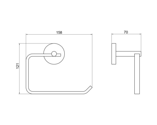AQ4608BGM БЕТТА бумагодержатель квадратный, оружейная сталь (шлиф. черный хром) AQ4608BGM